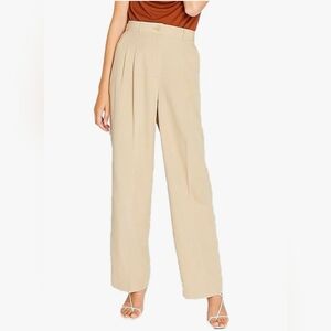 NWT CLUB MONACO high Rise Wide Legged Pleated Trouser Beige Size 10x31